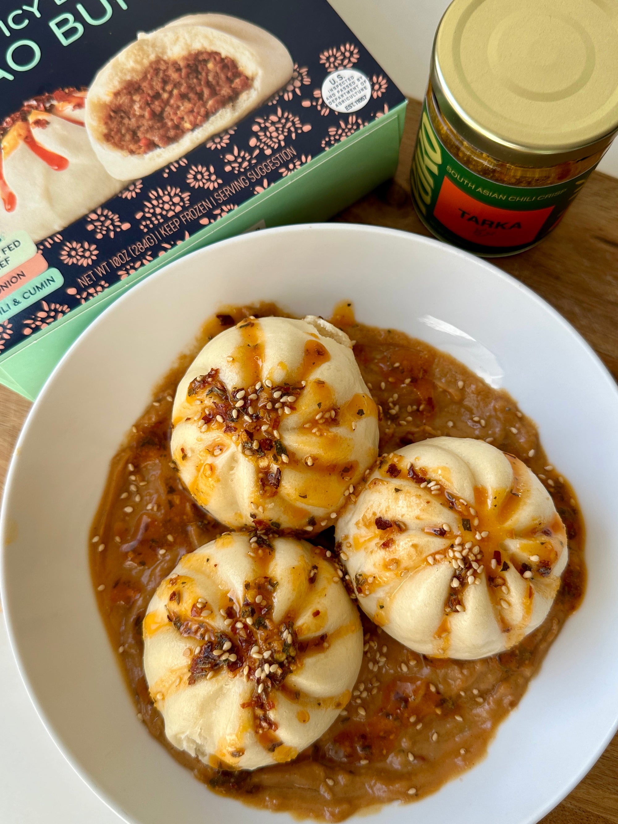 Spicy Peanut Sauce with Bao Buns